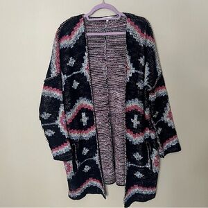 Maje Maori Jacquard Knit Oversized Cardigan Overcoat Size 1 US Small